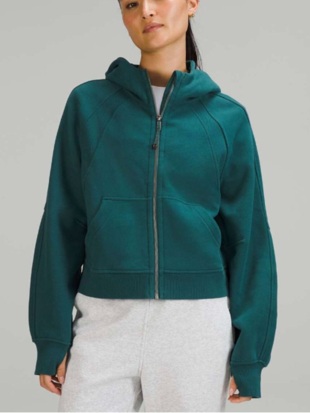 Lululemon Teal Scuba Oversized Full Zip Hoodie Jacket Medium Large Blue Green